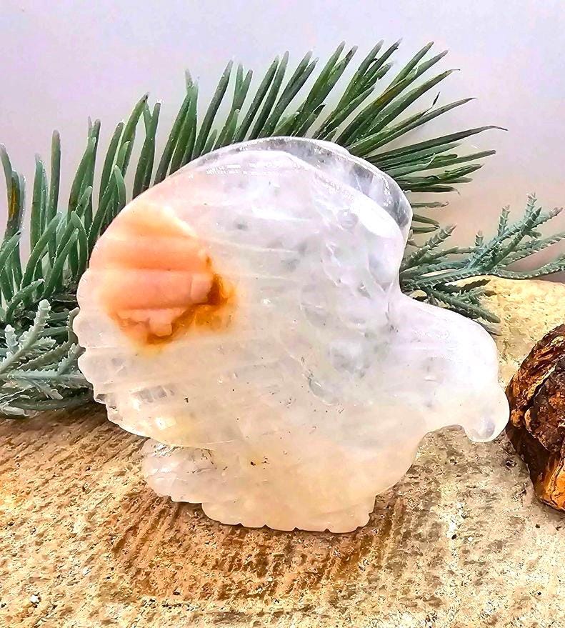 Nature Golden Healer Quartz Carved Flying Eagle Decor Figure