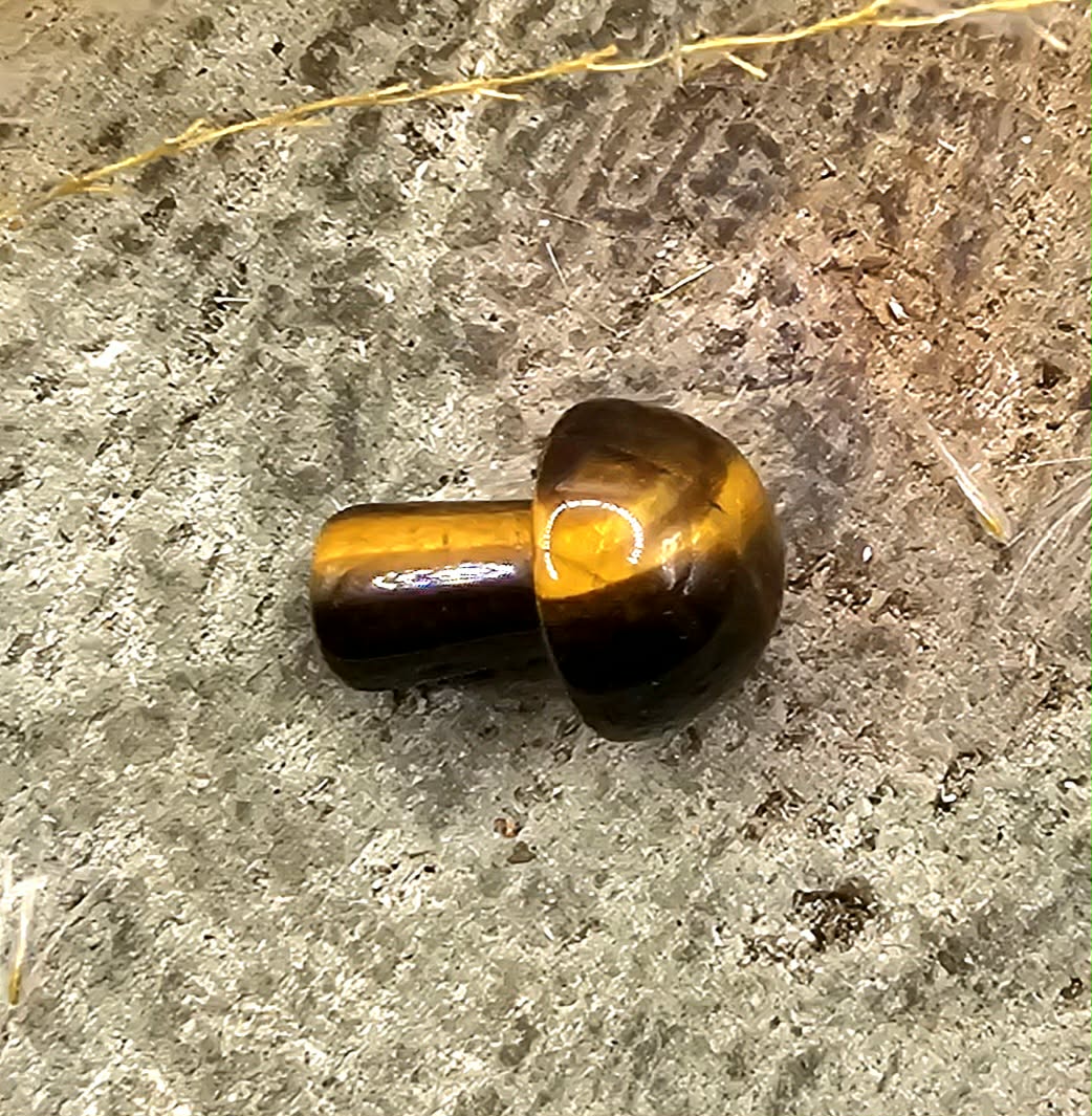Crystal mushroom figures collection, part of the Little Treasures Mushroom Trio - My Aura Gemstones