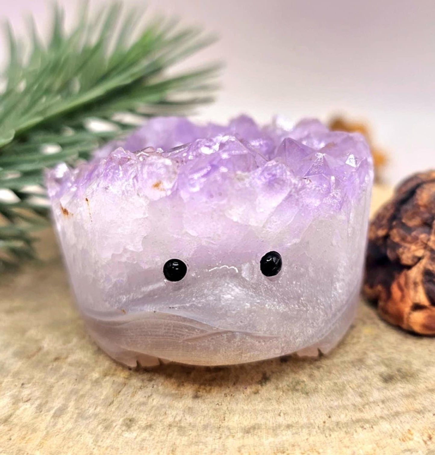 Nature Amethyst Agate Hand Carved CuteHedgehog Decor Figure