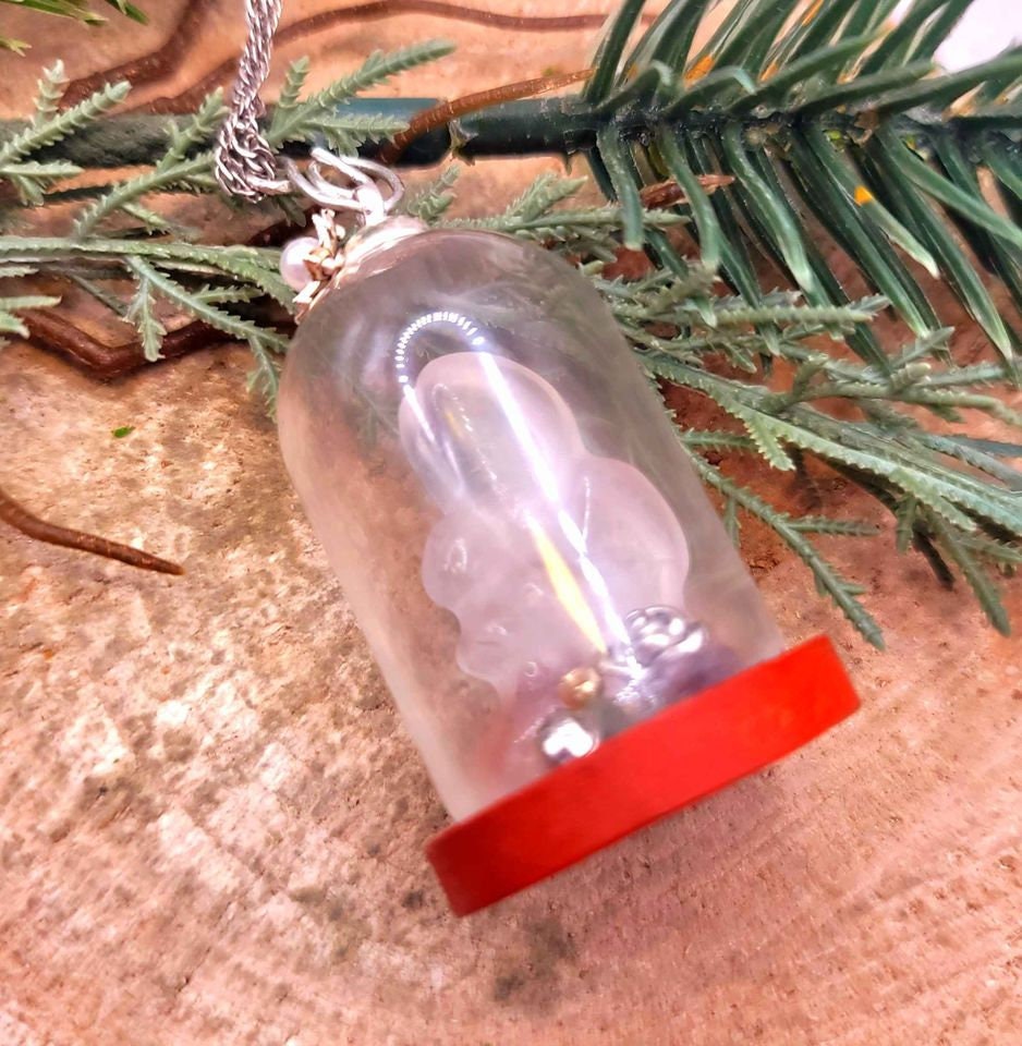 Beautiful Nature Clear Quartz Fairy Inside A Jar Pendant Necklace