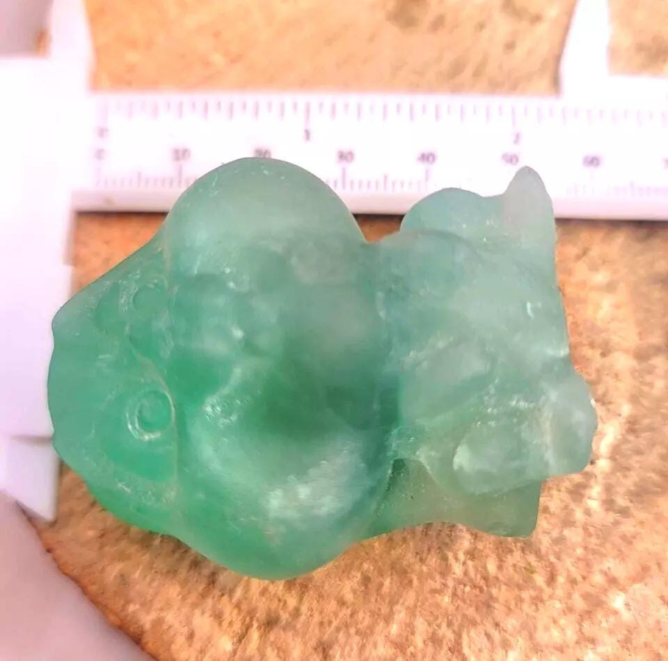 Cheerful Nature Fluorite Hand Carved Big Cheek Rabbit Figure