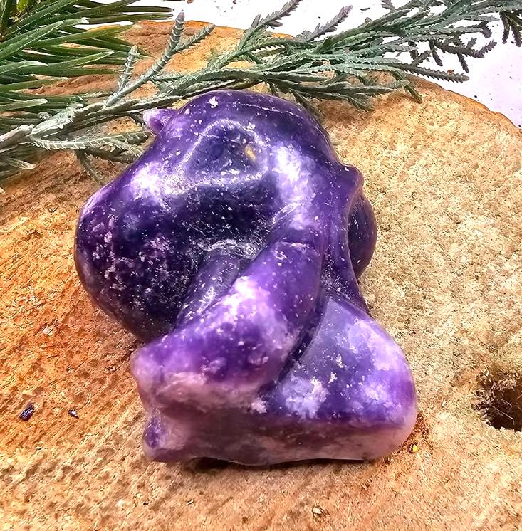 Nature Purple Lilacs Stone Hand Carved Fairy Figure