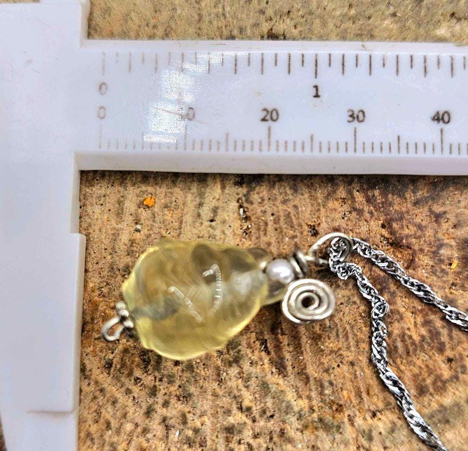 Nature Citrine Hand Carved Cute Totoro Inspired Pendant Necklace