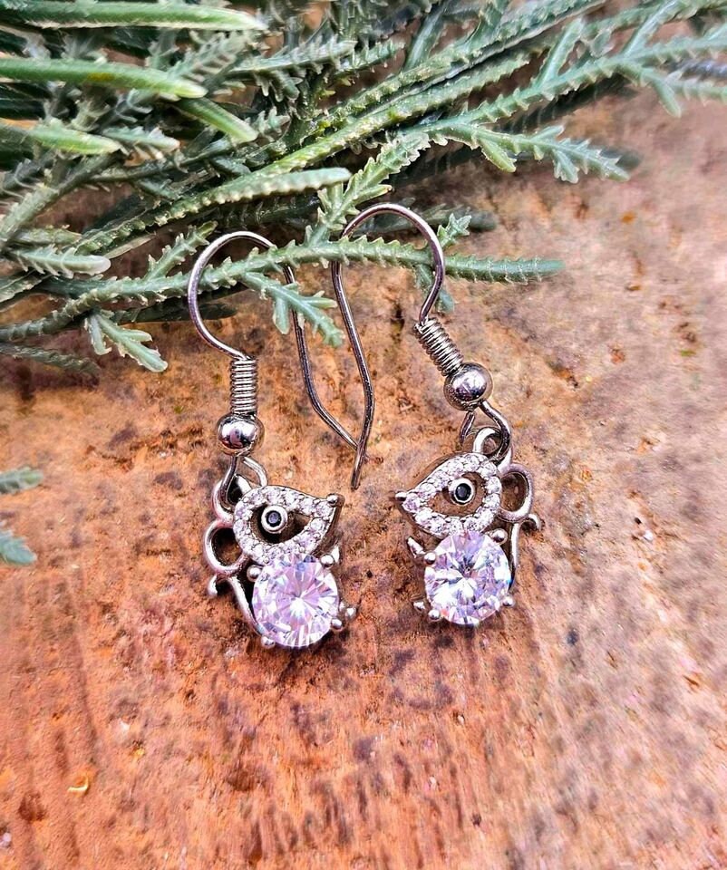 Cute Mouse 2.8ct Moissanite Diamond S925 Dangle Earring