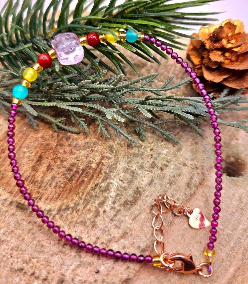 Nature Crystal Stone Colorful Ankle Bracelet