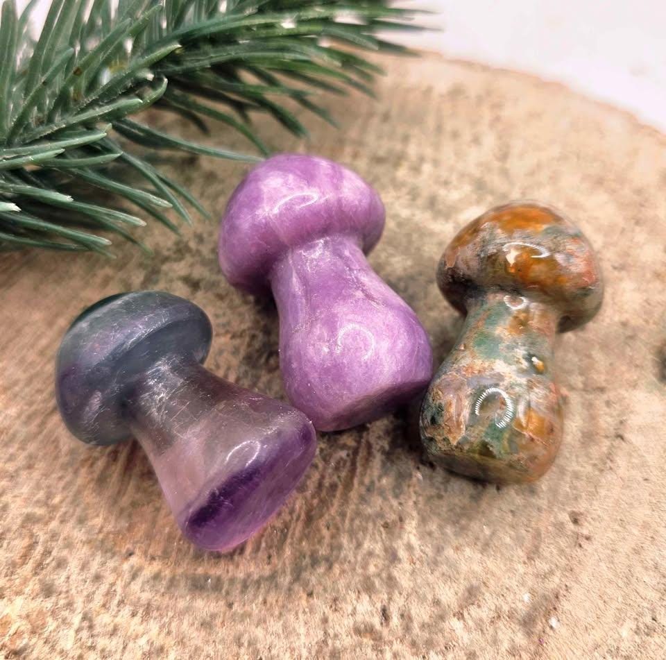 Assorted 7pcs Nature Crystal Stone Mushroom