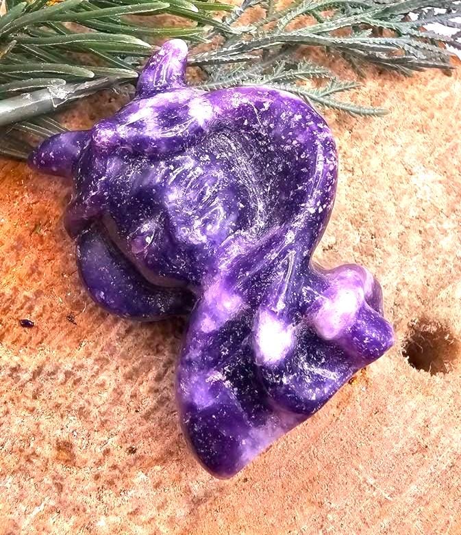 Nature Purple Lilacs Stone Hand Carved Fairy Figure