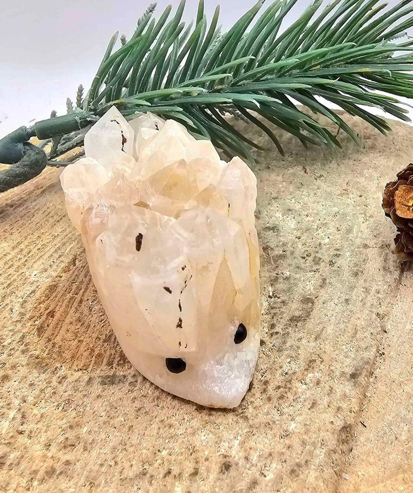 Cute Nature Cluster Hand Carved 2.3" Hedgehog Figure
