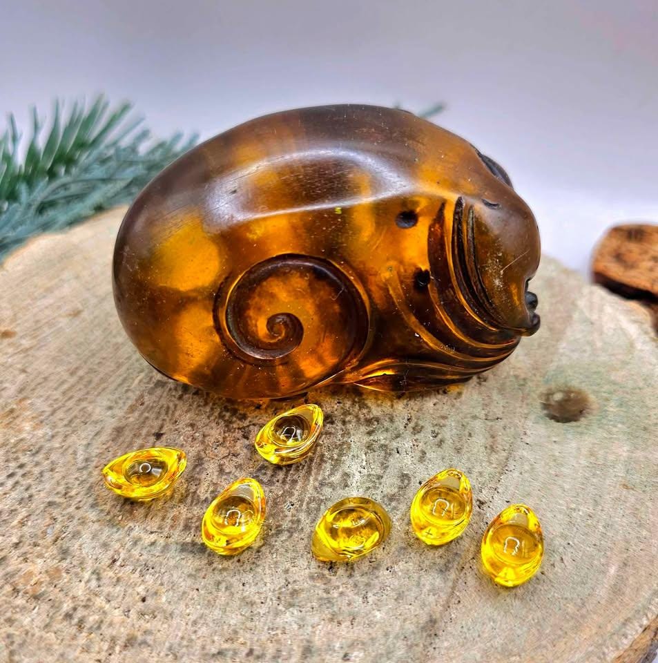 Feng Shui Pi Xiu & Toad Gold Piece Décor Figures