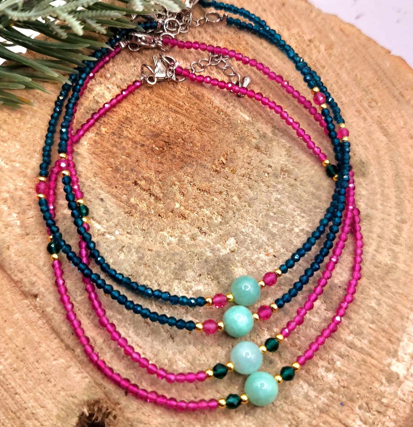 Nature Crystal Stone Colorful Ankle Bracelet