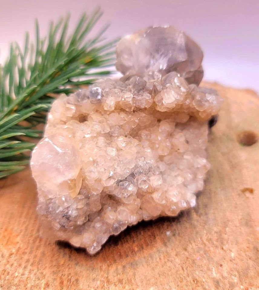 Beautiful Transparent Golden Yellow Mercedes Calcite Crystal Cluster