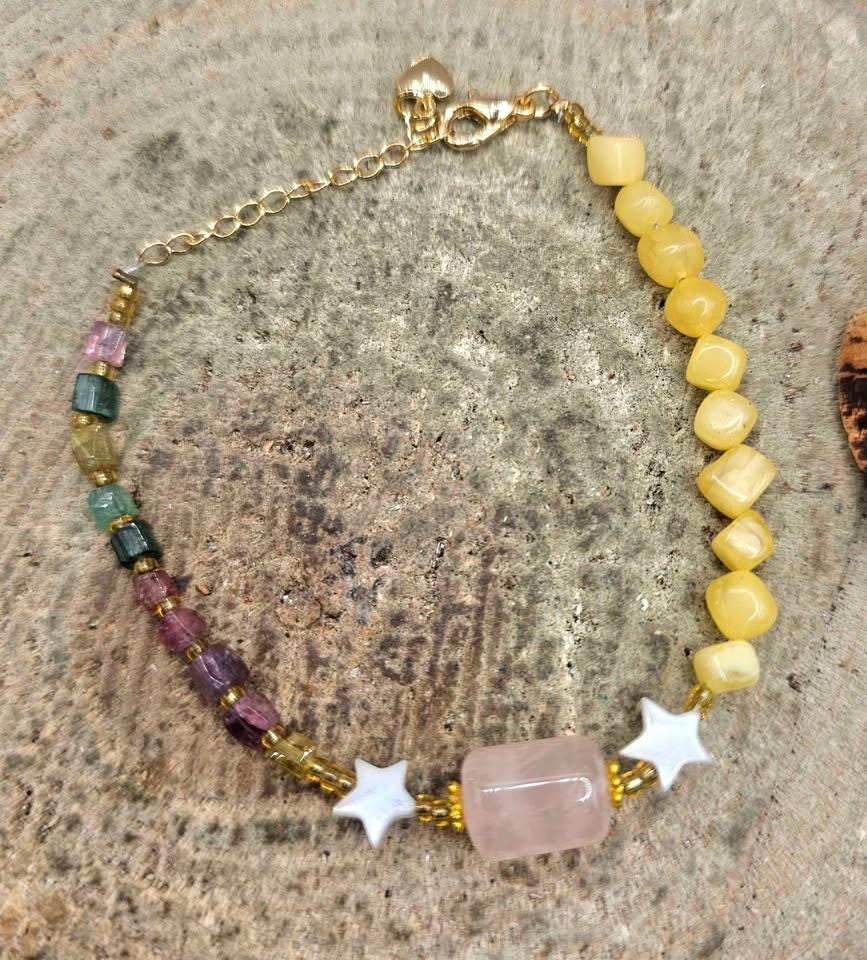 Nature Mixed Crystal Stones Bracelet