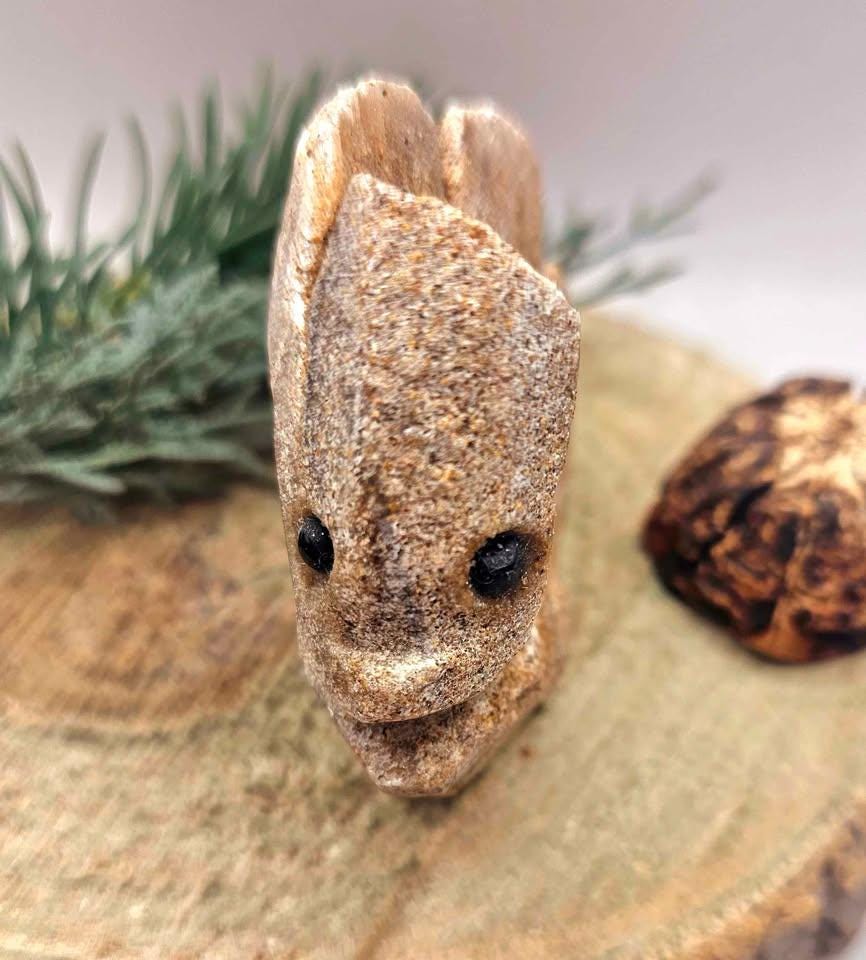 Rare Nature Desert Rose Hand Carved Fish Decor Figure
