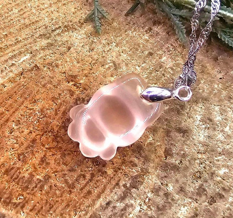 Adorable Nature Rose Quartz Hand Carved Rabbit Pendant Necklace