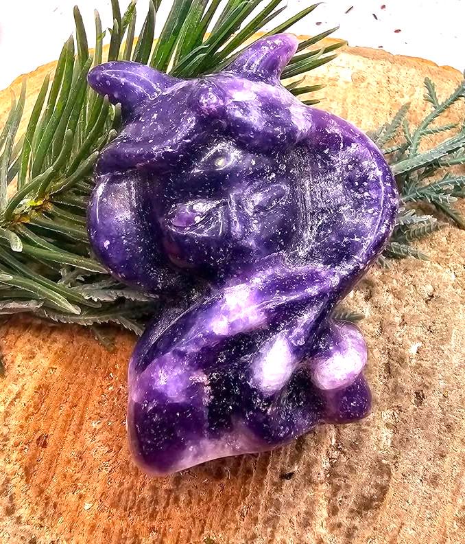 Nature Purple Lilacs Stone Hand Carved Fairy Figure