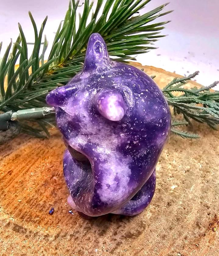 Nature Purple Lilacs Stone Hand Carved Fairy Figure