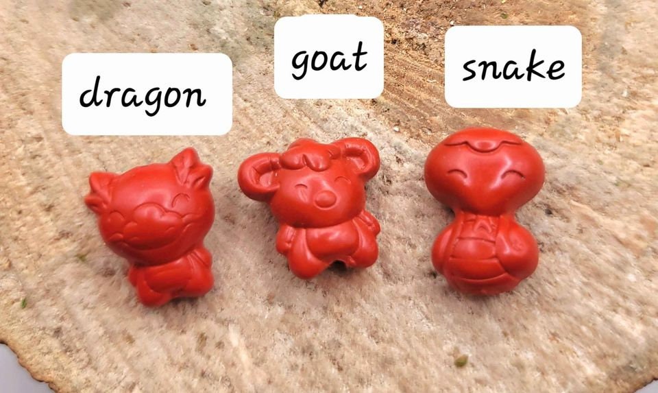 Unique Nature Red cinnabar Carved Chinese Zodiacs Pendant Necklace