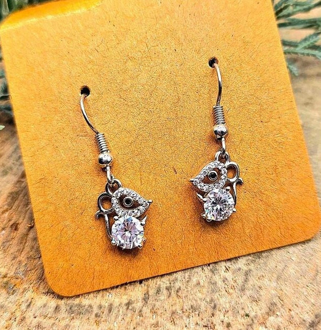Cute Mouse 2.8ct Moissanite Diamond S925 Dangle Earring