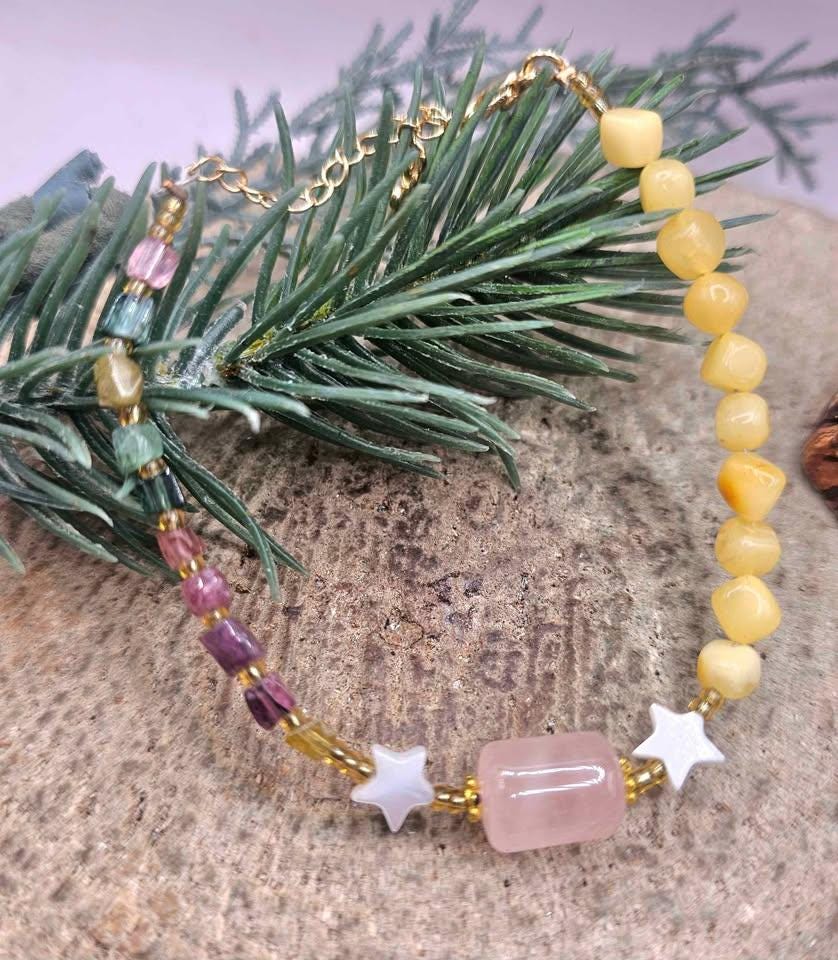 Nature Mixed Crystal Stones Bracelet
