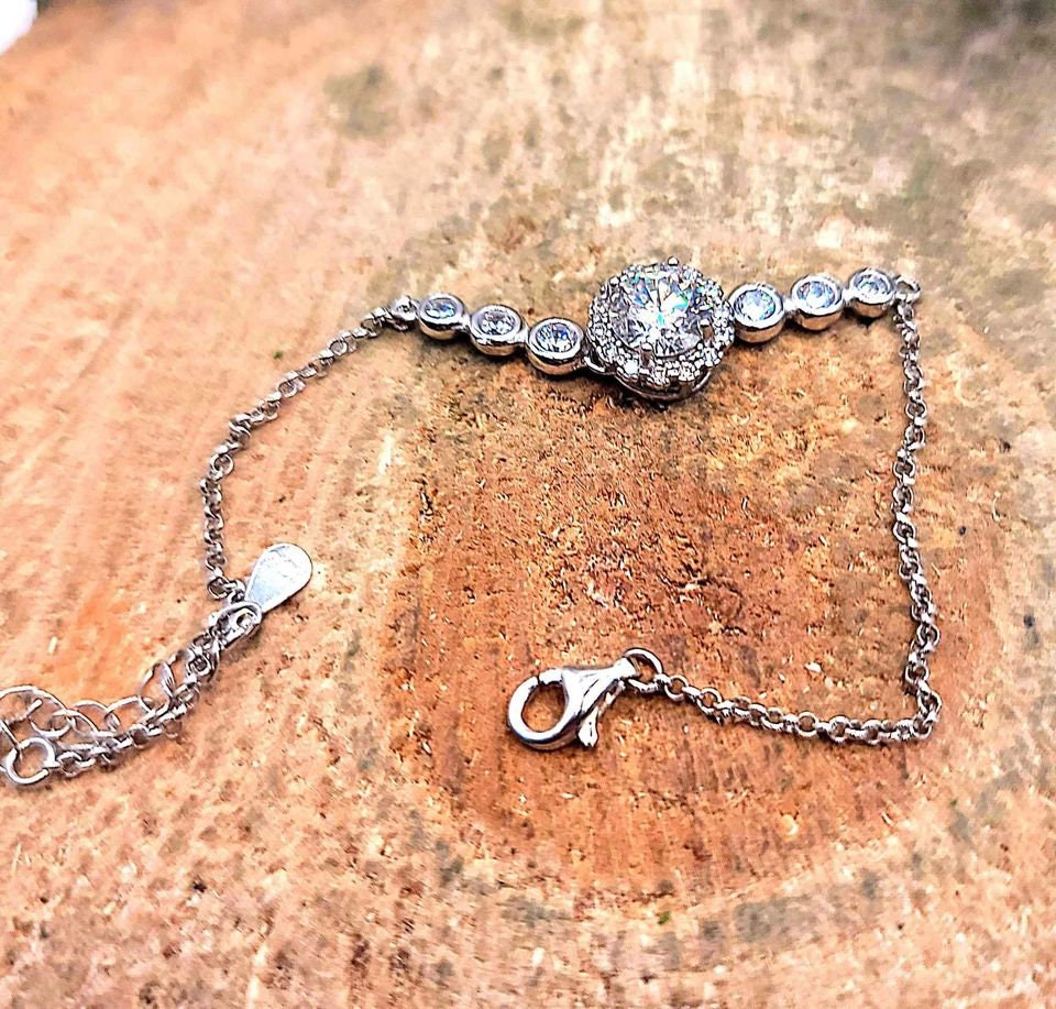GIA 8H8A 1ct -6.5mm Moissanite Diamond S925 Bracelet