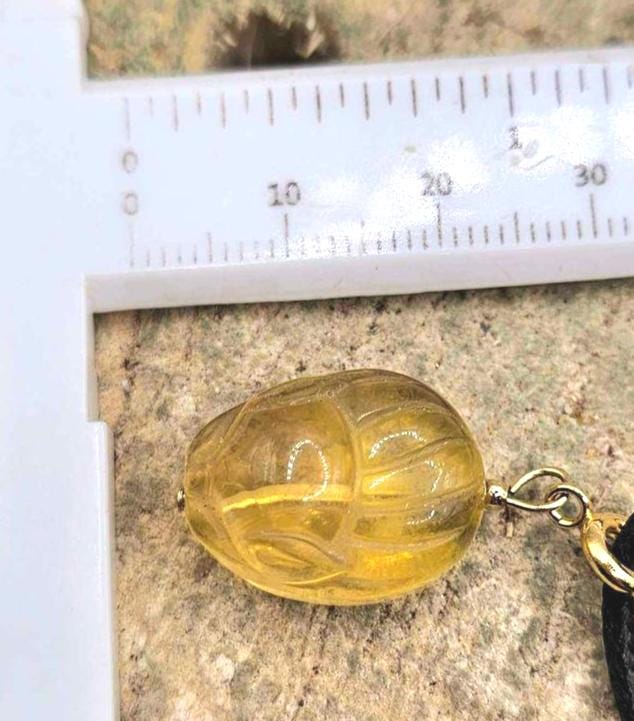 Nature Fluorite Sleeping Nine Tails Fox Pendant Necklace