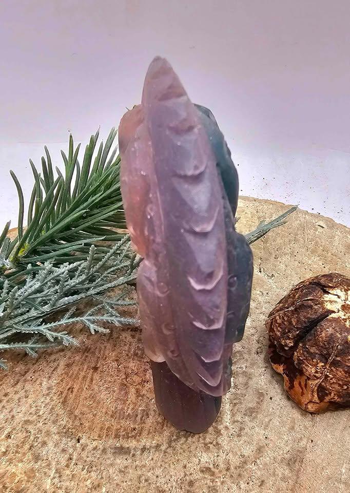 Nature Purple Fluorite Hand Carved 3" Lizard Figure Decor