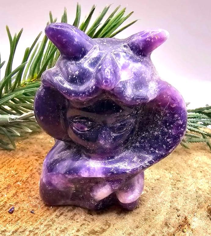 Nature Purple Lilacs Stone Hand Carved Fairy Figure
