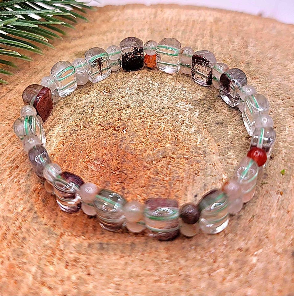 Beautiful Nature Phantom Quartz Mixed Beads Bracelet