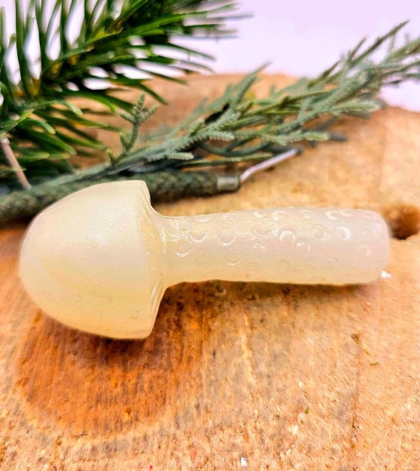 Rare Nature Agate Hand Carved 2.8" Big Mushroom Figure