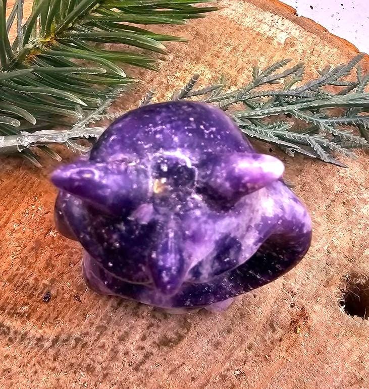 Nature Purple Lilacs Stone Hand Carved Fairy Figure