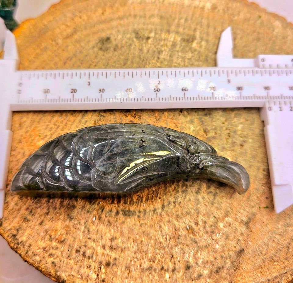Unique Nature Labradorite Hand Carved Eagle Decor Figure