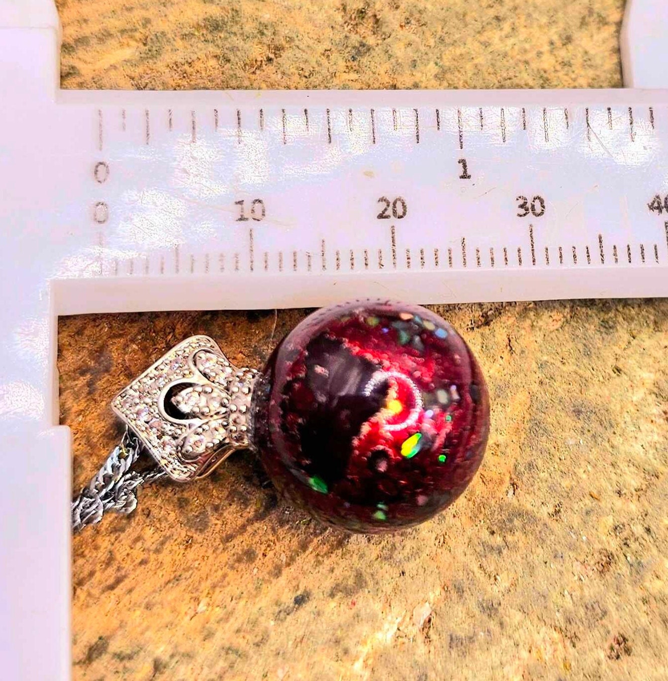 Chinese Nature Tree Lacquer Hand Painted Wood Bead Pendant Necklace