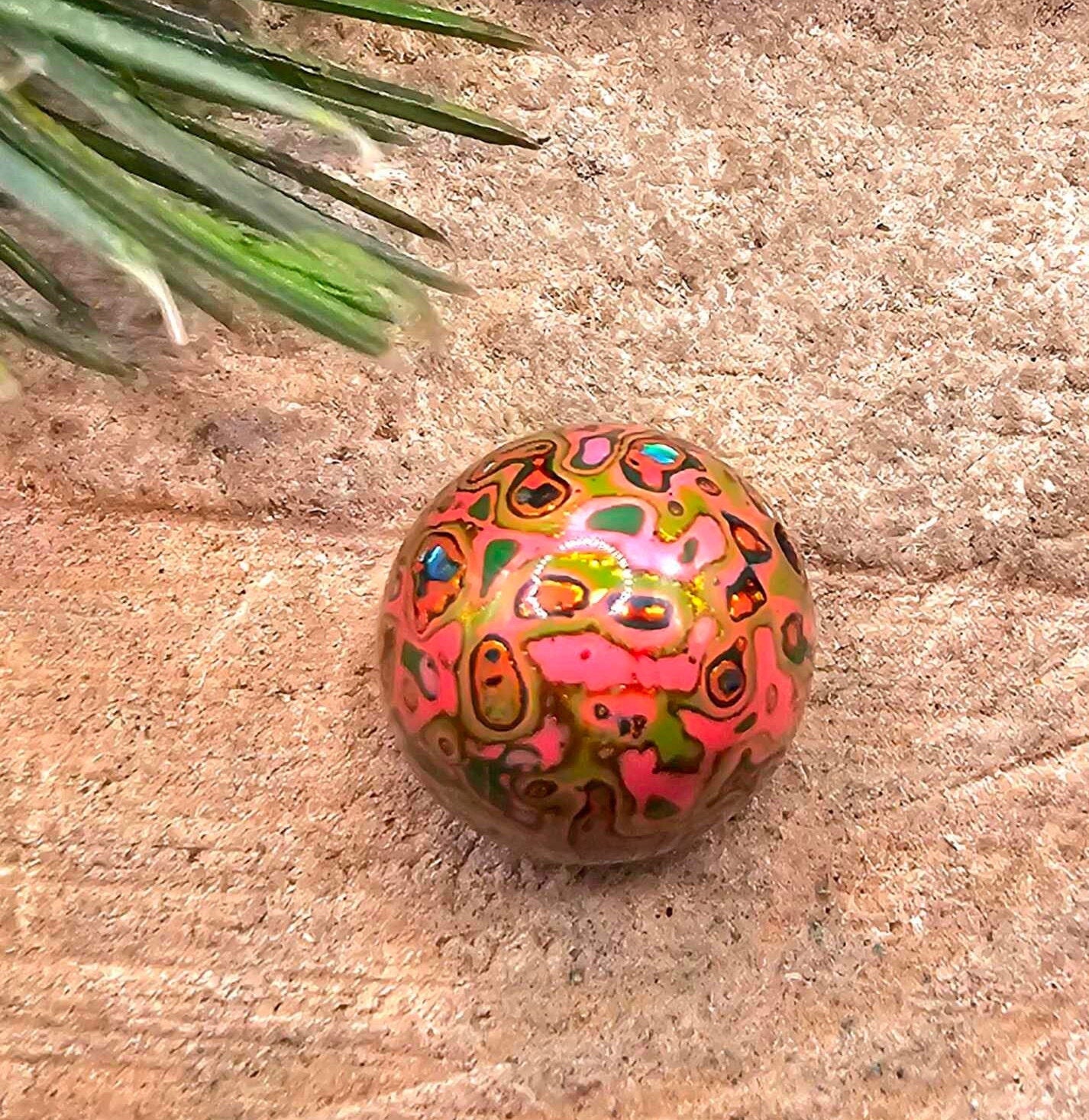 Chinese Nature Tree Lacquer Hand Painted Wood Bead Pendant Necklace