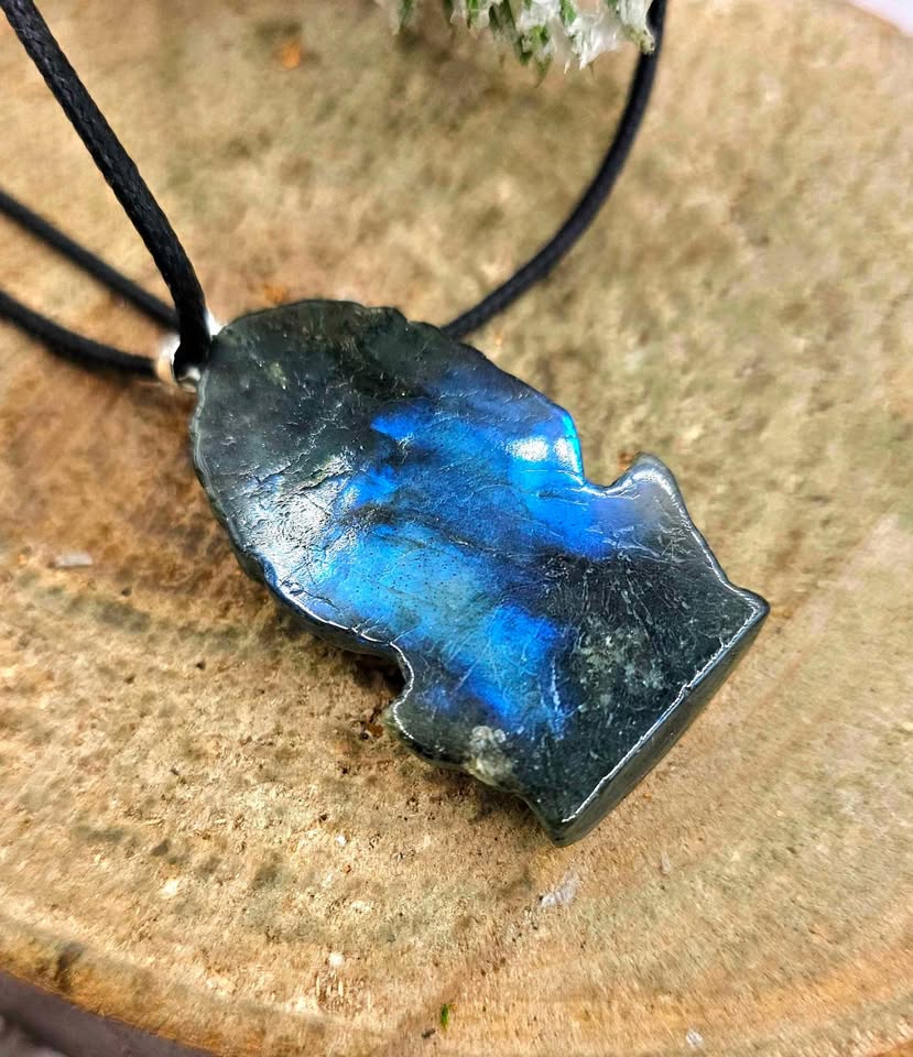 Nature Labradorite Flashy Carved Elephant God Ganesha Pendant Necklace