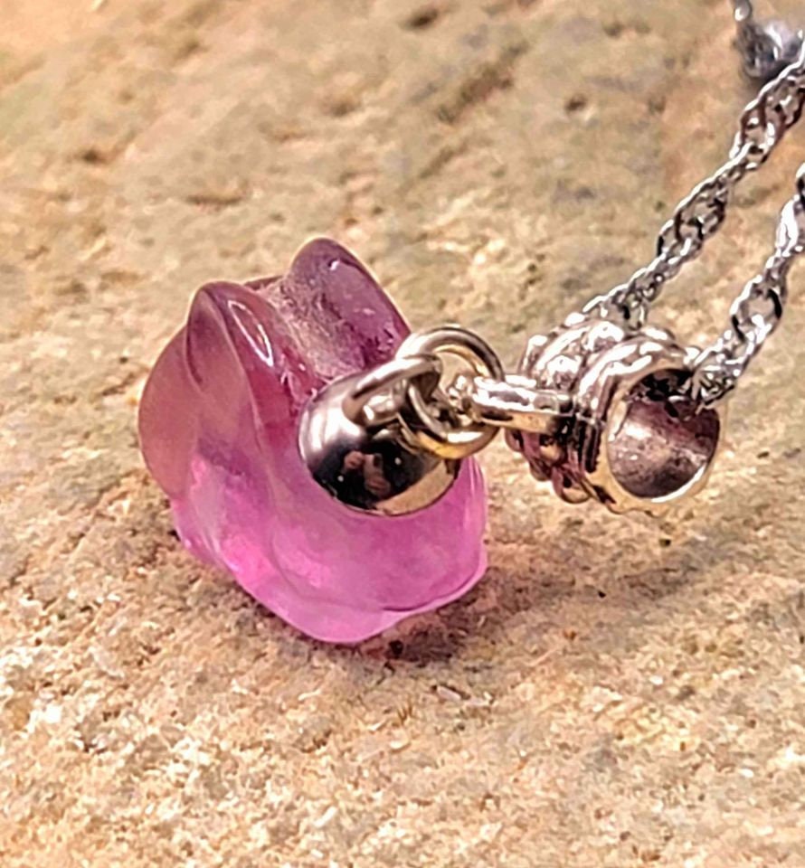 Adorable Nature Purple Fluorite Hand Carved Rabbit Pendant Necklace