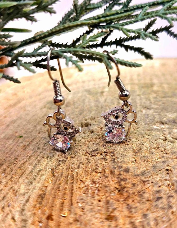 Cute Mouse 2.8ct Moissanite Diamond S925 Dangle Earring