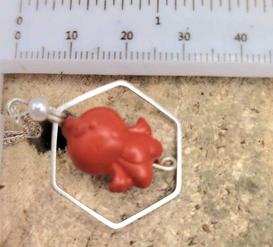 Unique Nature Red cinnabar Carved Chinese Zodiacs Pendant Necklace
