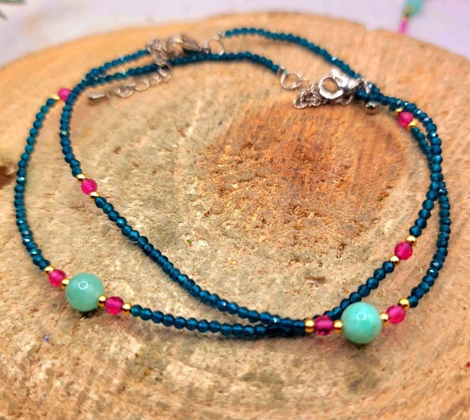 Nature Crystal Stone Colorful Ankle Bracelet