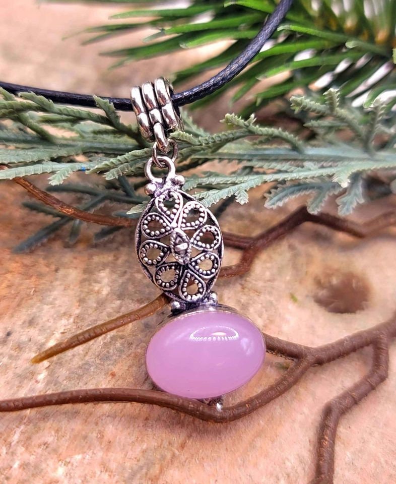 Beautiful Nature Rose Quartz S925 Sterling Silver Pendant Necklace