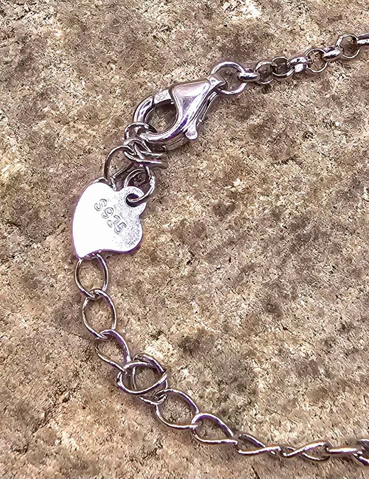 Genuine Sugilite Stone Heart Shape S925 Bracelet