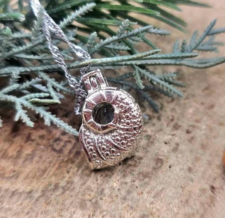 Silver Tone Openable Locket With Crystal Stone Pendant Necklace