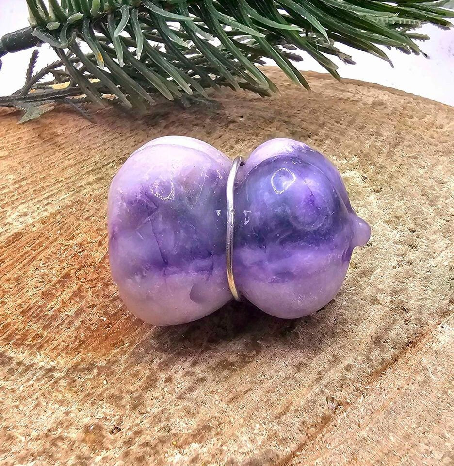 Nature Purple Fluorite Hand Carved Stacking Funny Pumpkin Pendant Necklace