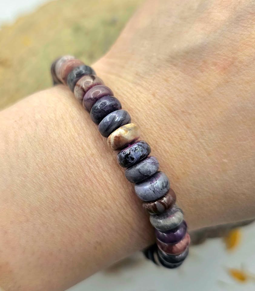Genuine Sugilite Mini Donuts Bracelet