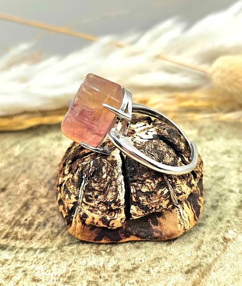 Nature Fluorite Pixiu Adjustable Ring
