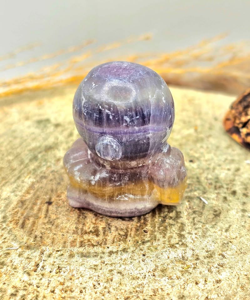 Nature Fluorite Hand Carved Astronaut Figure