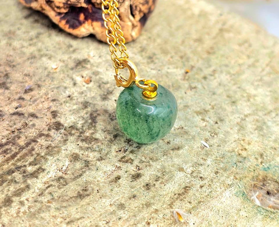 Crystal carved mini fruits pendant necklace size reference — My Aura Gemstones