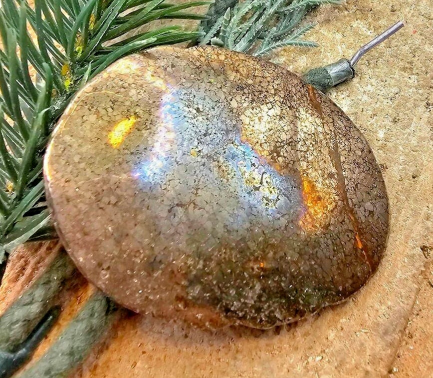 Unique Nature Gold Pyrite Hand Carved Spider Plaque Decor