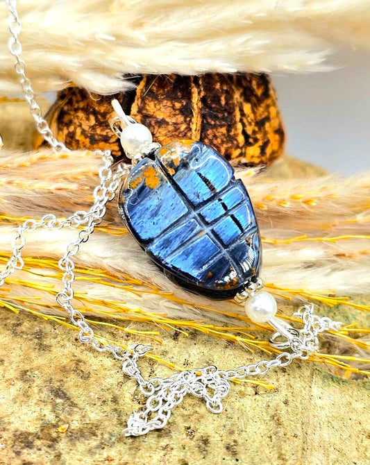 Natural Pietersite Rabbit Necklace featuring a hand-carved genuine gemstone rabbit pendant-My Aura Gemstones