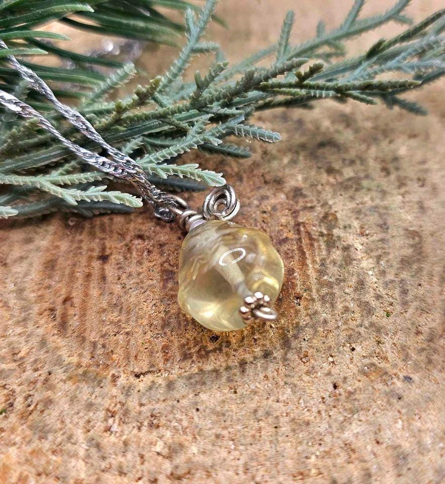 Nature Citrine Hand Carved Cute Totoro Inspired Pendant Necklace