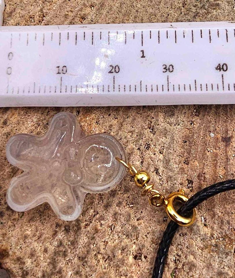 Nature Clear Crystal Carved Gingerbread Pendant Necklace